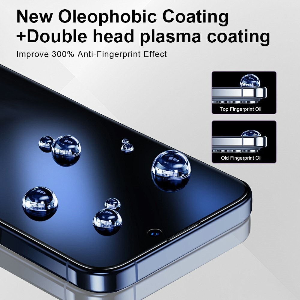 YONG teljes felületű edzett üveg az iPhone 18 Pro Max/17 Pro Max okostelefonhoz, felszerelési kerettel