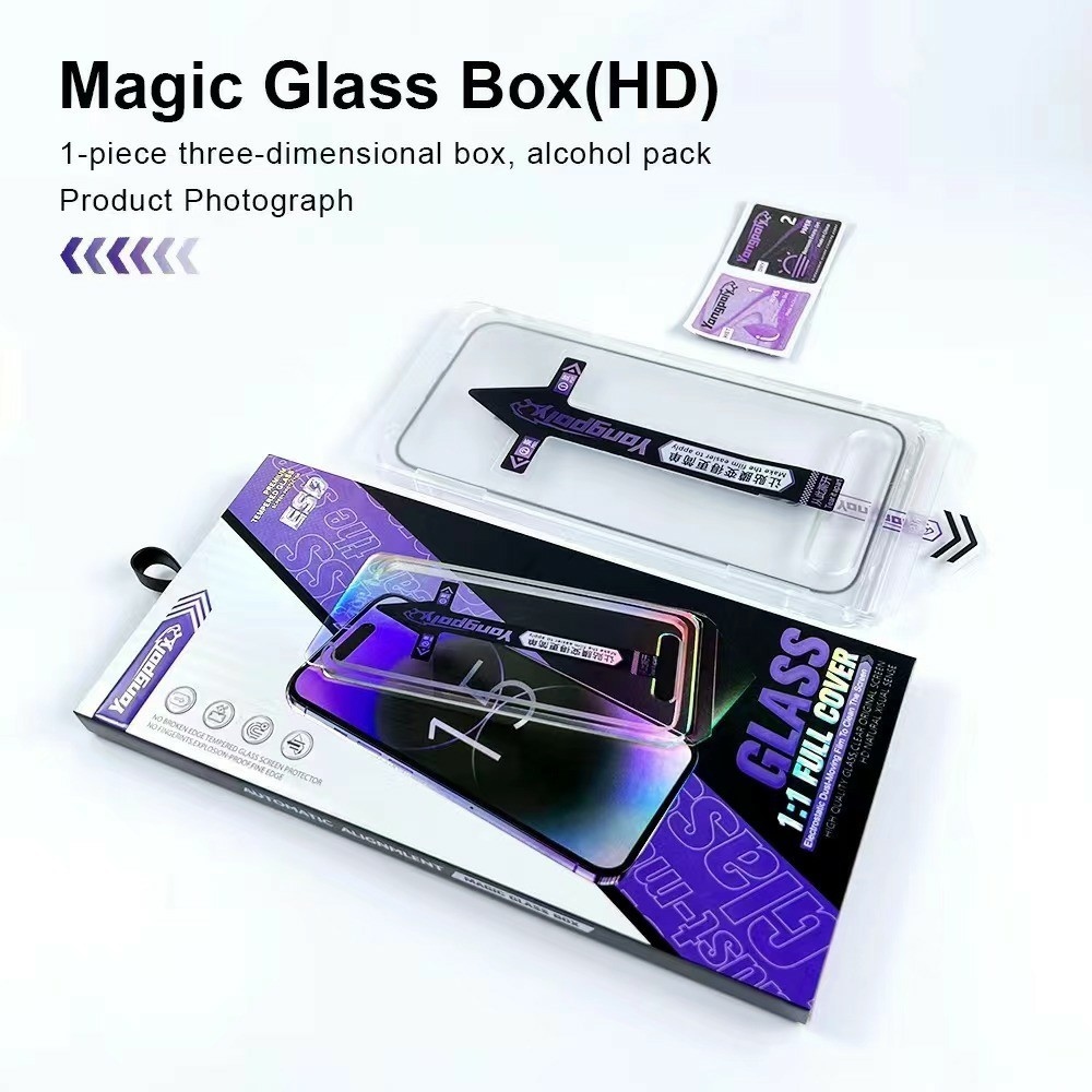 YONG teljes felületű edzett üveg az iPhone 18 Pro Max/17 Pro Max okostelefonhoz, felszerelési kerettel