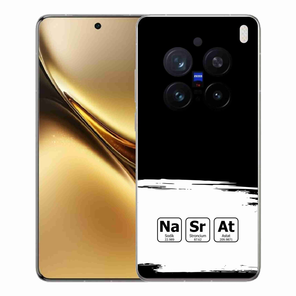 Gél borítás mmCase a Vivo X200 Pro 5G-n - kémiai elemek fehér és fekete háttérrel