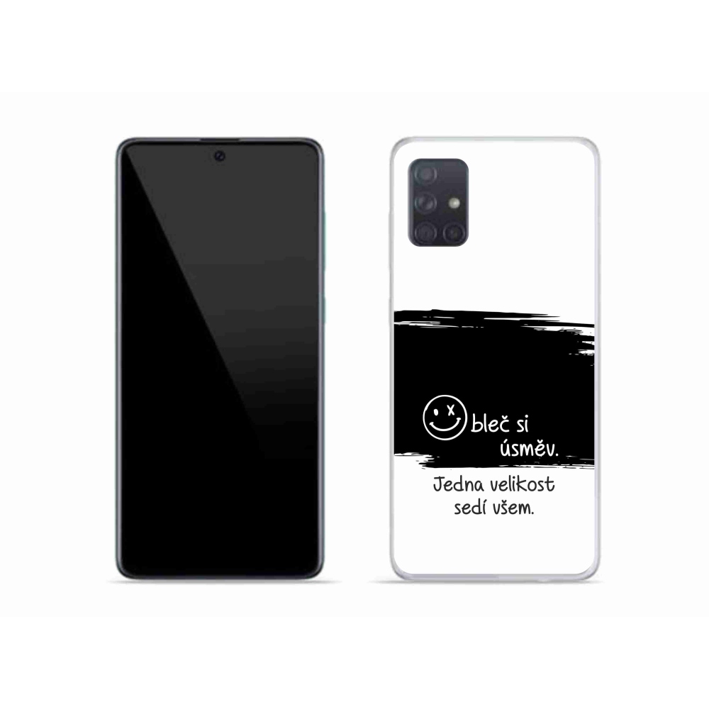 Gél borító mmCase Samsung Galaxy A51 készülékhez - vicces szöveg 8 fekete-fehér háttérrel