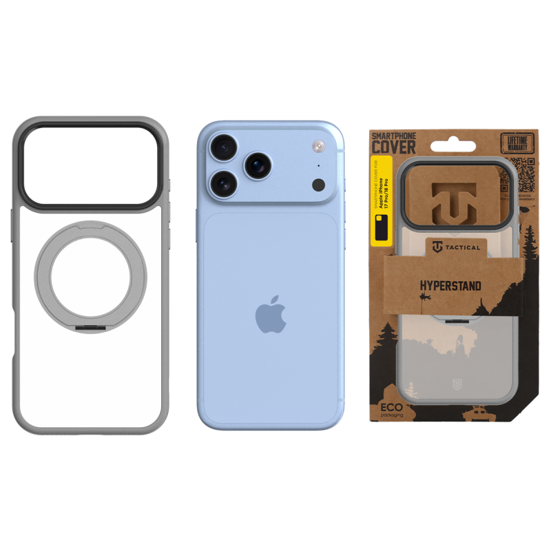 Tactical MagForce Hyperstand tok az Apple iPhone 17 Pro/18 Pro készülékekhez, világosszürke