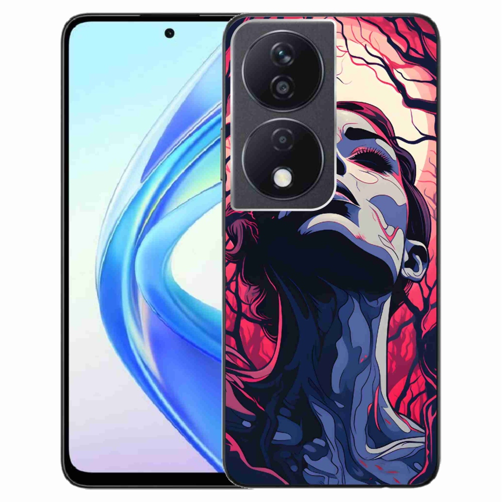 Zselés borítás mmCase a Honor X7b/Honor 90 Smart készülékhez - absztrakt arc