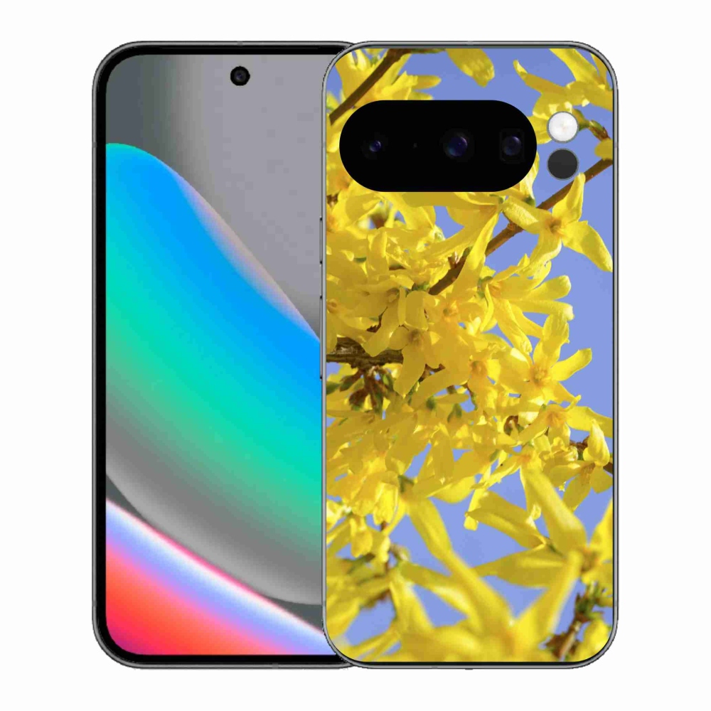 Zselés borítás mmCase a Google Pixel 10 Pro számára - sárga virágok