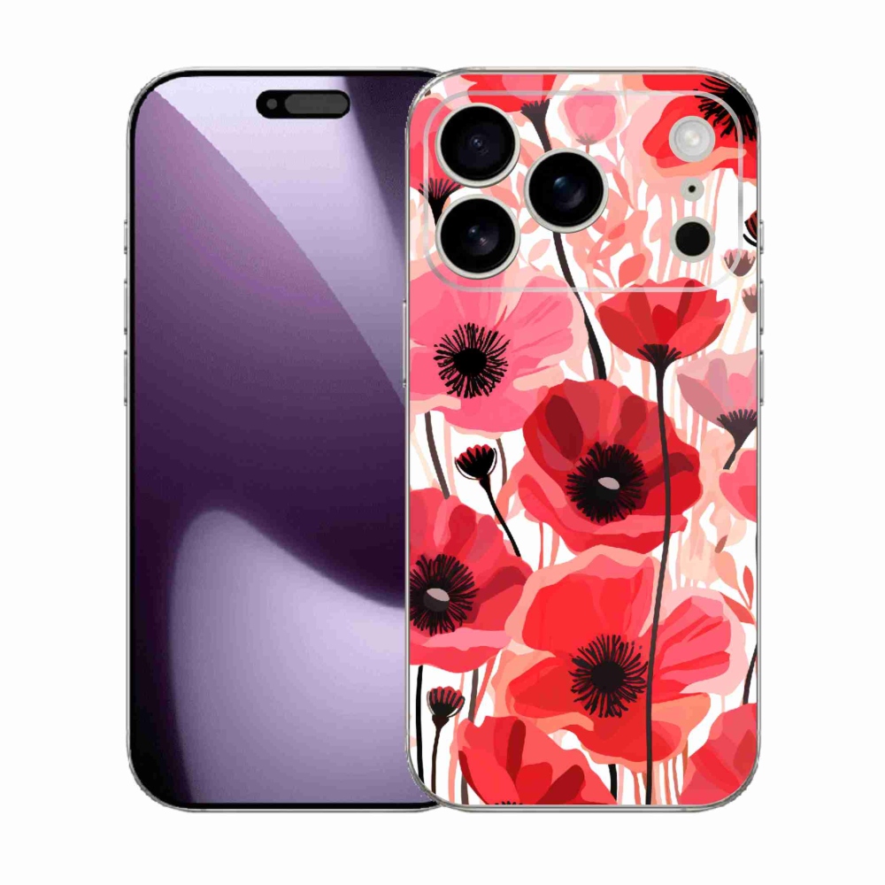 Zselés borítás mmCase iPhone 17 Pro készülékhez - mákos 1