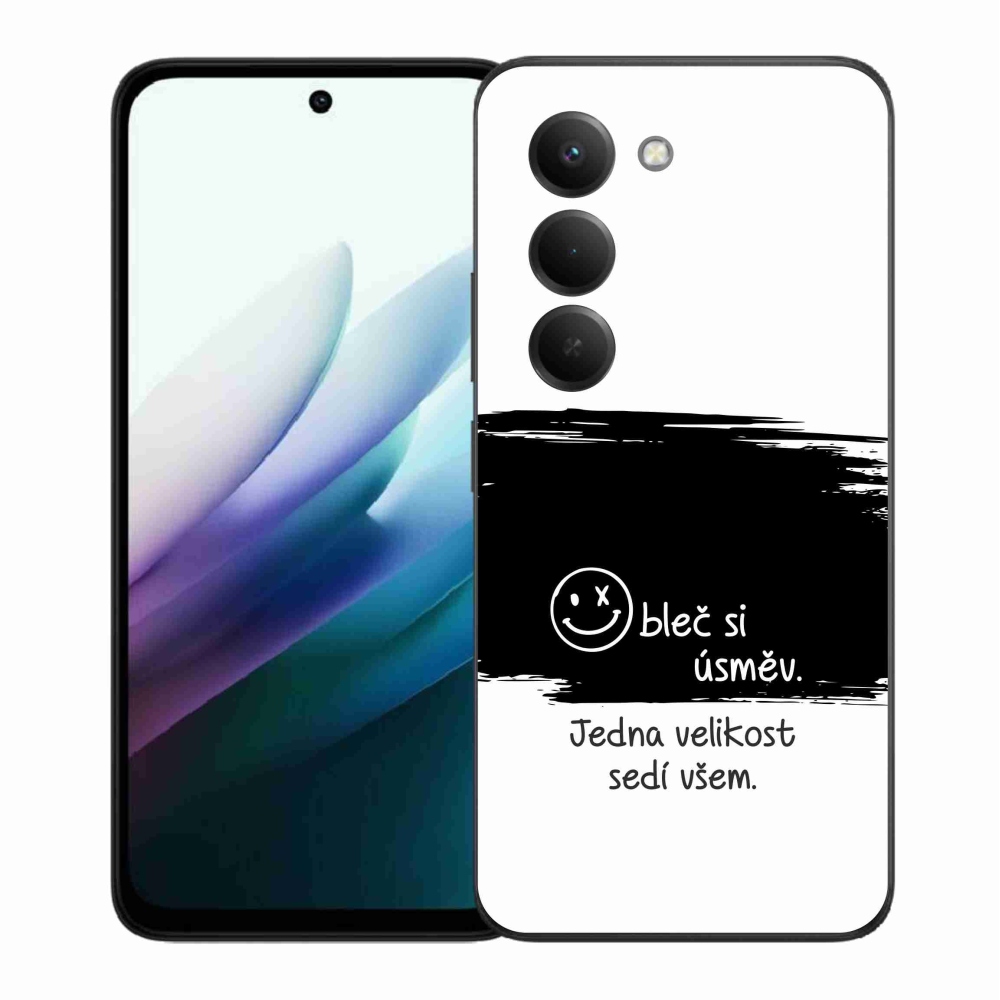 Gél borító mmCase a Xiaomi Redmi 15 4G/5G (171mm) - vicces szöveg 8 fekete és fehér háttérrel