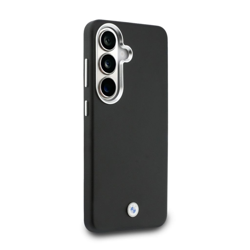 BMW Signature PU bőr fém logó logó mágneses hátlap Samsung Galaxy S26+ Fekete