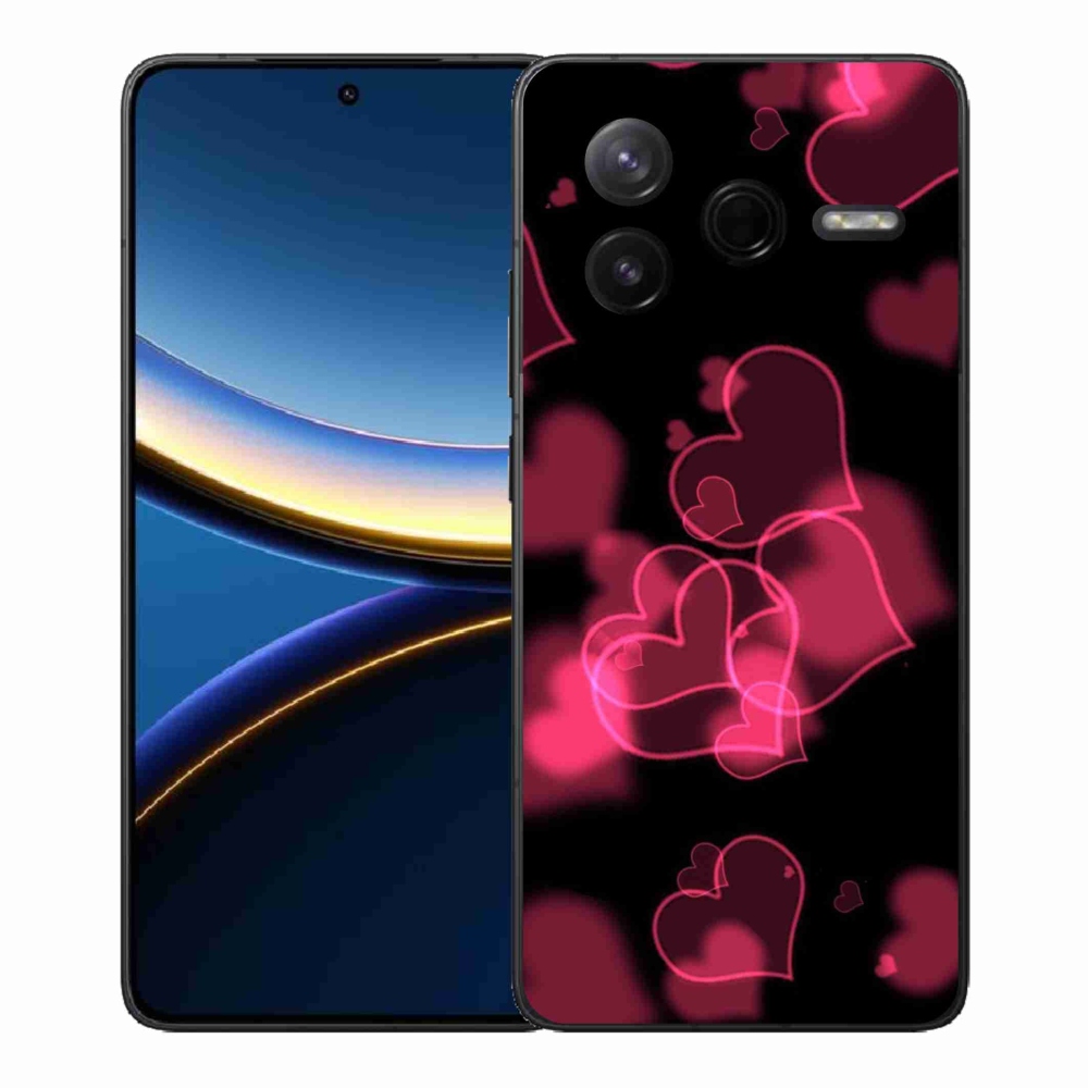 Gél borítás mmCase a Xiaomi Poco F7 Pro számára - piros szívek