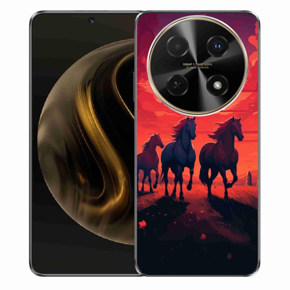 Gél borítás mmCase a Huawei Nova 12i - lovak és naplemente