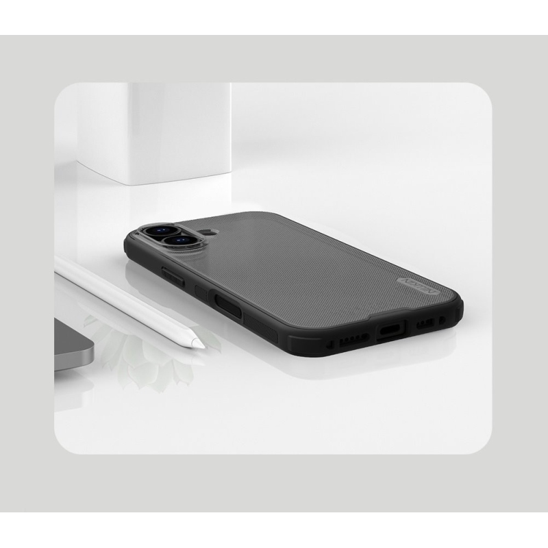 Nillkin Super Frosted PRO hátlap az Apple iPhone 17 készülékhez Átlátszó fekete