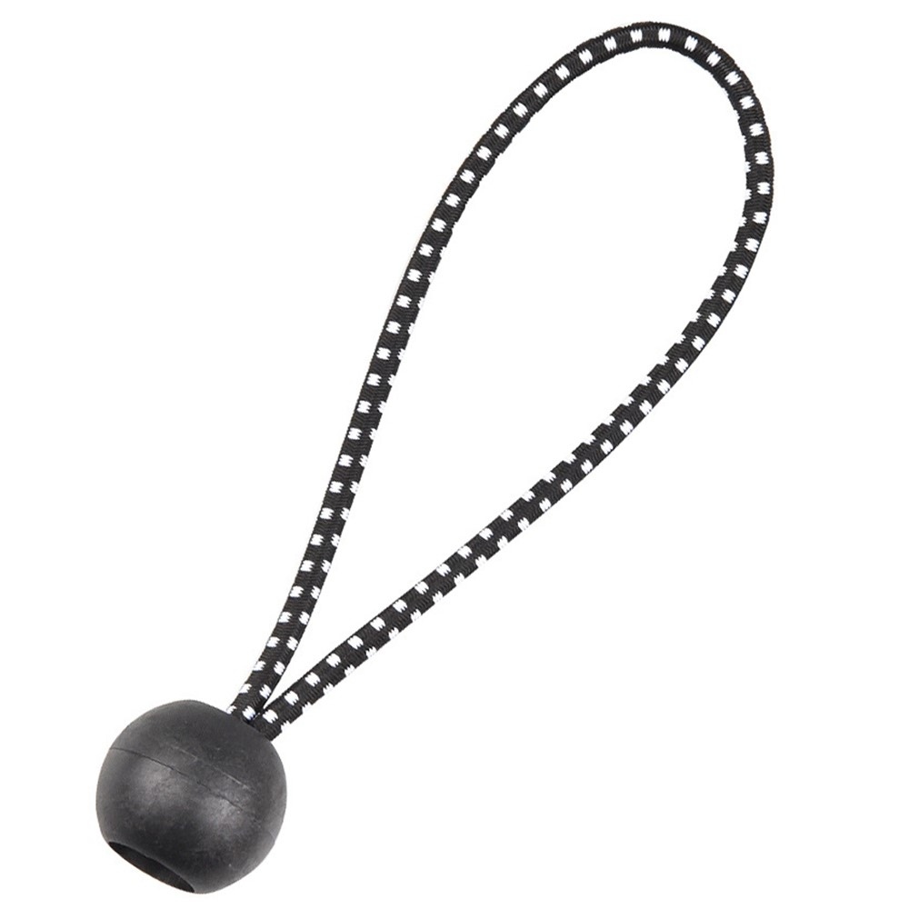 Feszítő gumizsinór műanyag golyóval sátrakhoz és ponyvákhoz 15,5 cm (10 db) - fekete/fehér