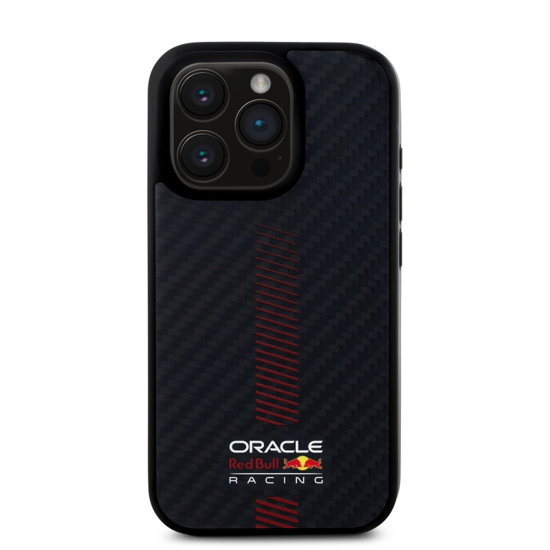 Red Bull Carbon Powerbar MagSafe MagSafe hátlap iPhone 15 Pro-hoz Fekete