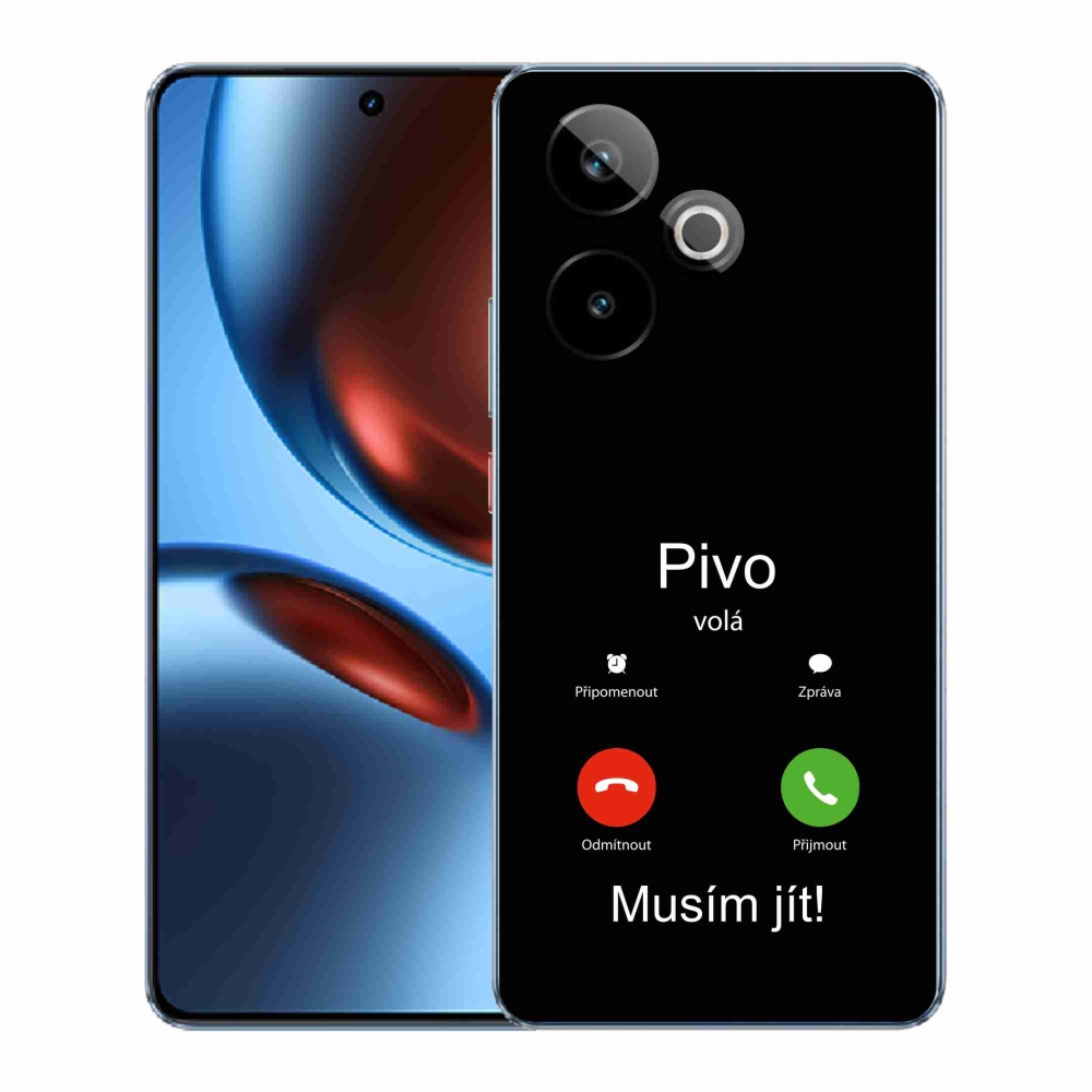 Rugalmas zselés tok mmCase a Realme GT 7 5G/GT 7T 5G képével - sör hívások fekete háttérrel