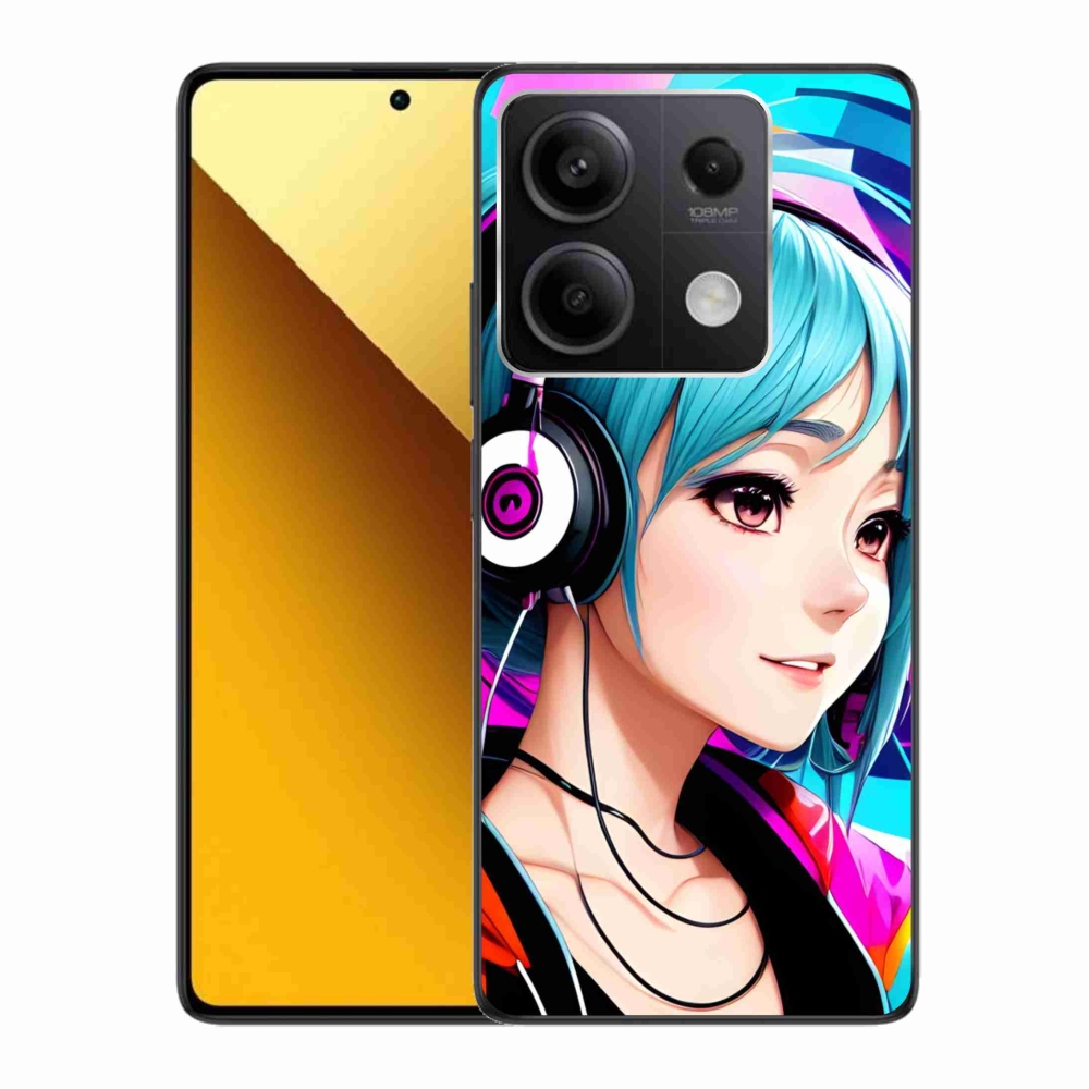 Gél borító mmCase a Xiaomi Redmi Note 13 5G - lány fejhallgatóval