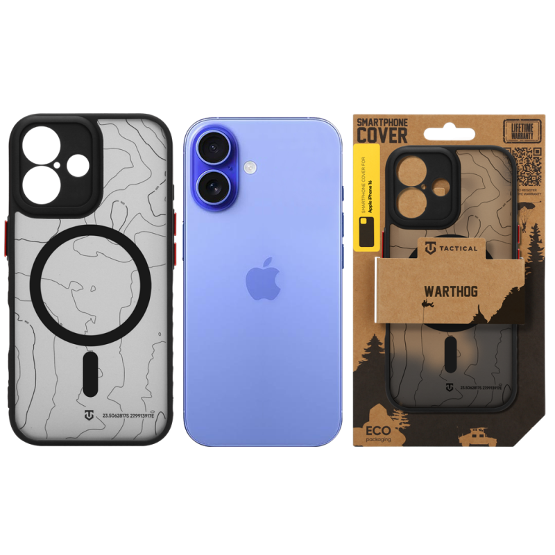 Tactical MagForce Warthog tok az Apple iPhone 16-hoz, Asphalt színben