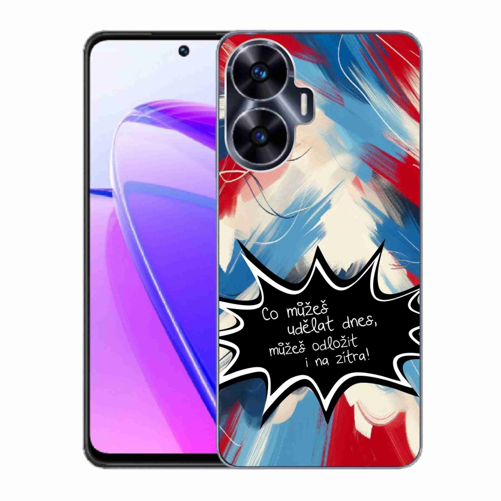 Gél borító mmCase a Realme C55 készülékhez - vicces szöveg 9 fekete háttér