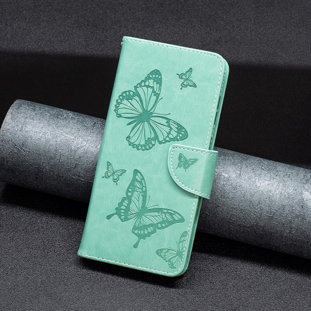 Pillangó könyvtáska iPhone 16 Pro készülékhez - teal színű