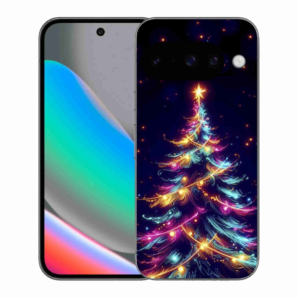 Gél borítás mmCase a Google Pixel 10 számára - neon karácsonyfa