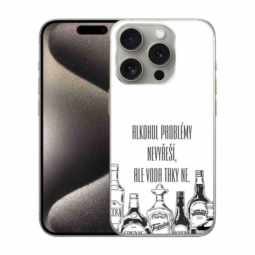 Gél borítás mmCase iPhone 15 Pro készülékhez - vicces szöveg fehér háttérrel