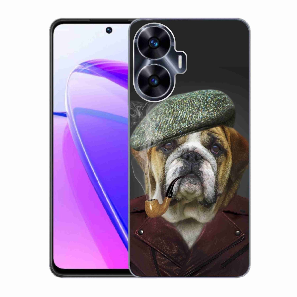 Zselés borítás mmCase a Realme C55 készülékhez - kutya csővel