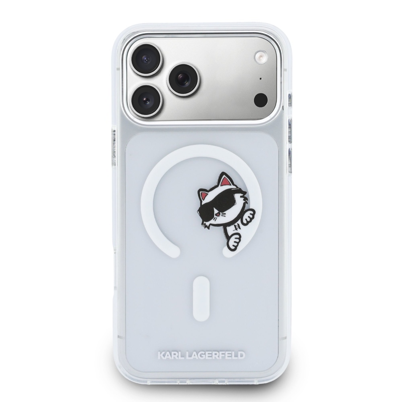 Karl Lagerfeld IML Choupette Peekaboo MagSafe hátlap az iPhone 17 Pro Max átlátszóhoz