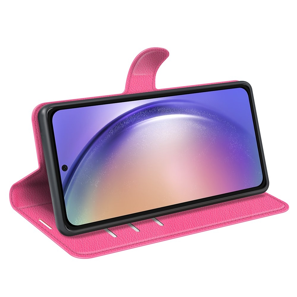 Litchi könyv tok Samsung Galaxy A55 5G - rózsaszínű