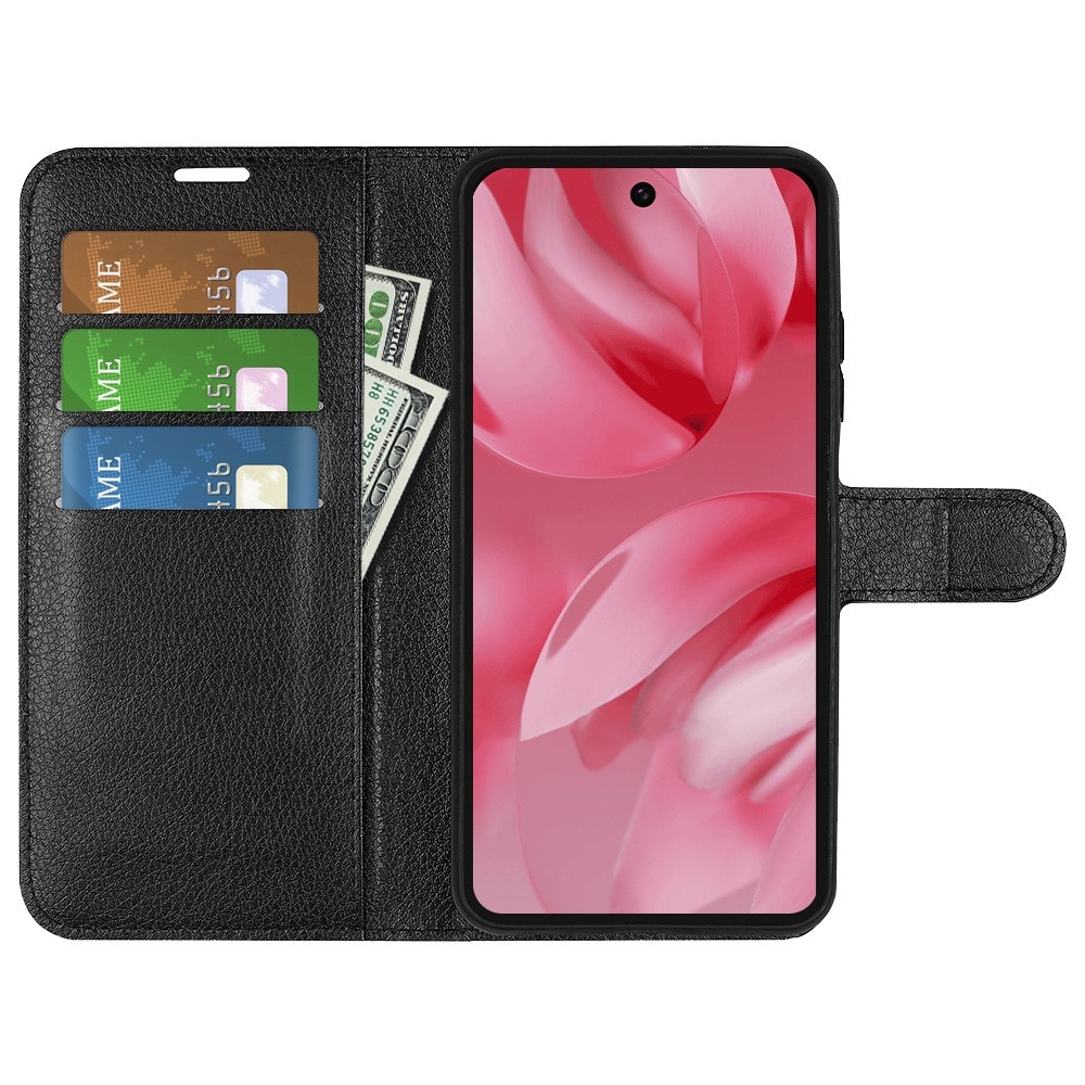 Litchi könyvtáska Google Pixel 10 - fekete