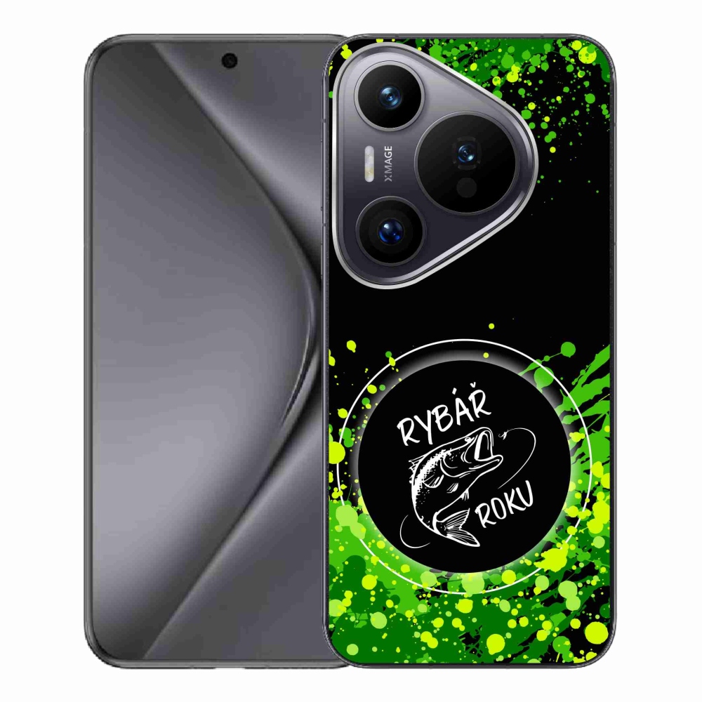 Gél borító mmCase a Huawei Pura 70 Pro - az év horgásza fekete háttérrel