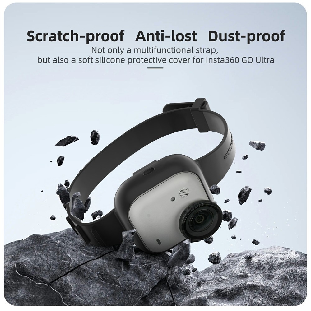 Sunnylife szilikon védőtok kézpánttal Insta360 GO Ultra készülékhez - fehér