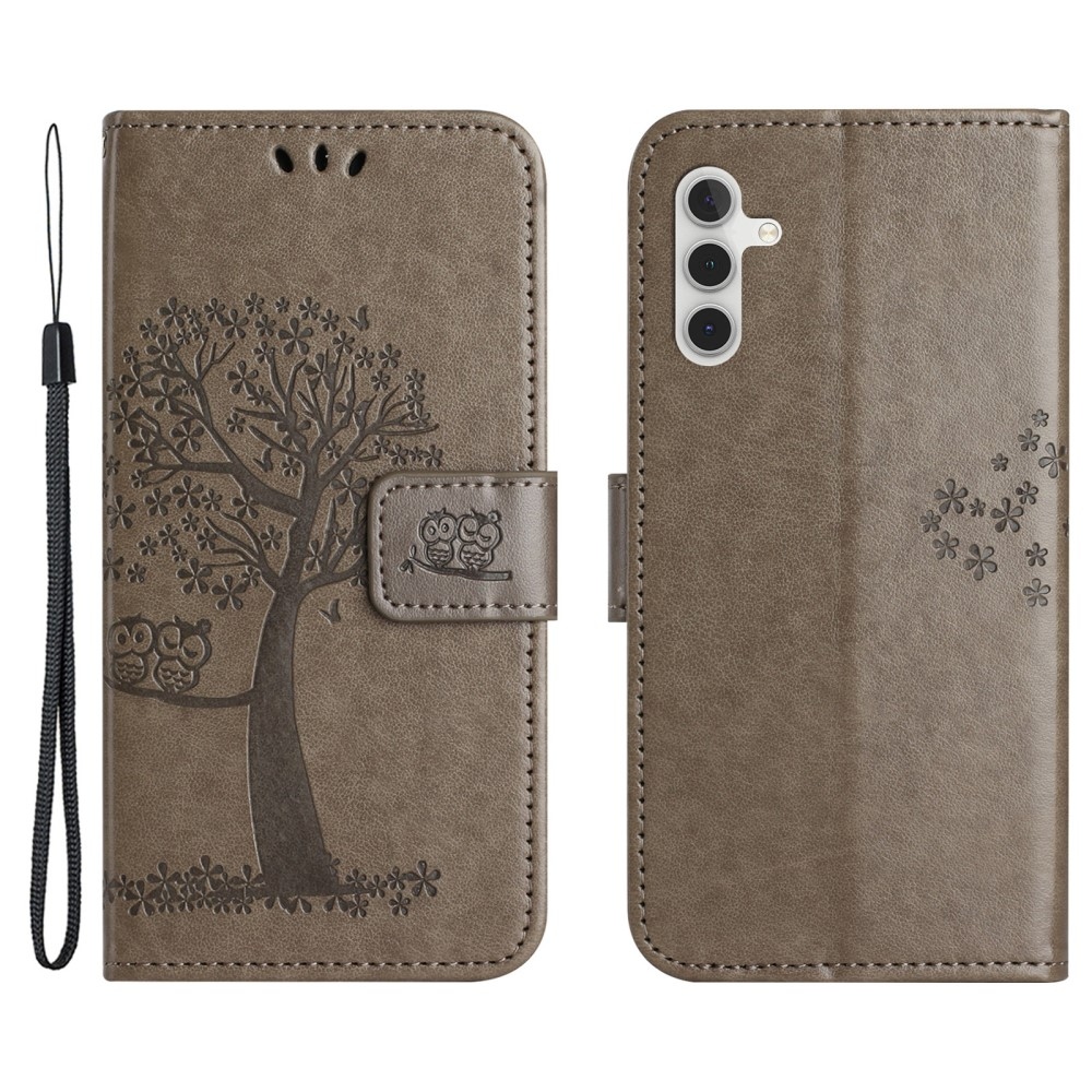 Fás könyv tok Samsung Galaxy A35 5G - szürke