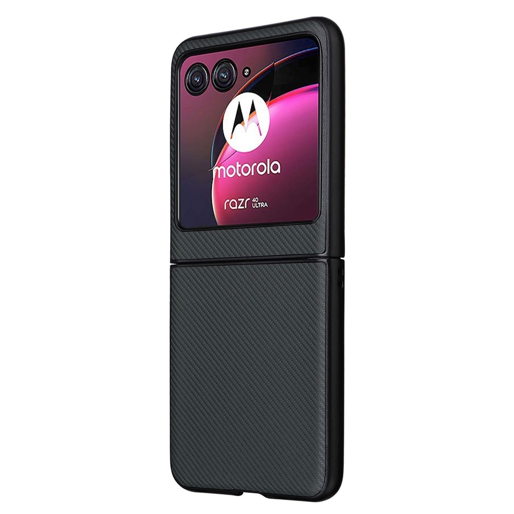 Textúrás műanyag borítás műbőrrel a Motorola Razr 40 Ultra 5G készülékre - zöld színű