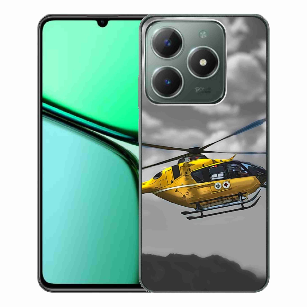 Zselés borítás mmCase a Realme C61 készülékhez - sárga helikopter