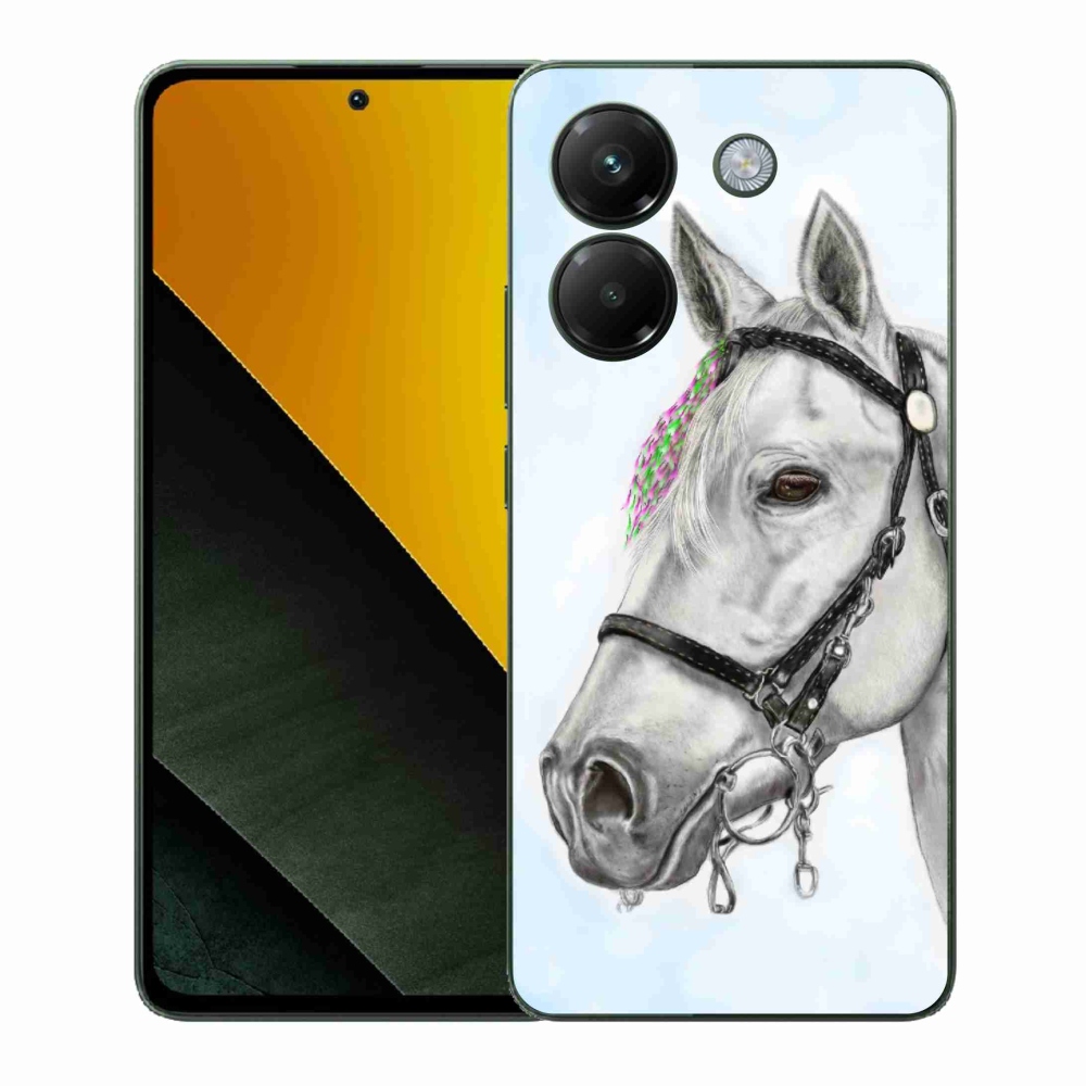 Gél borítás mmCase a Xiaomi Poco M7 Pro 5G-hez - fehér ló 1