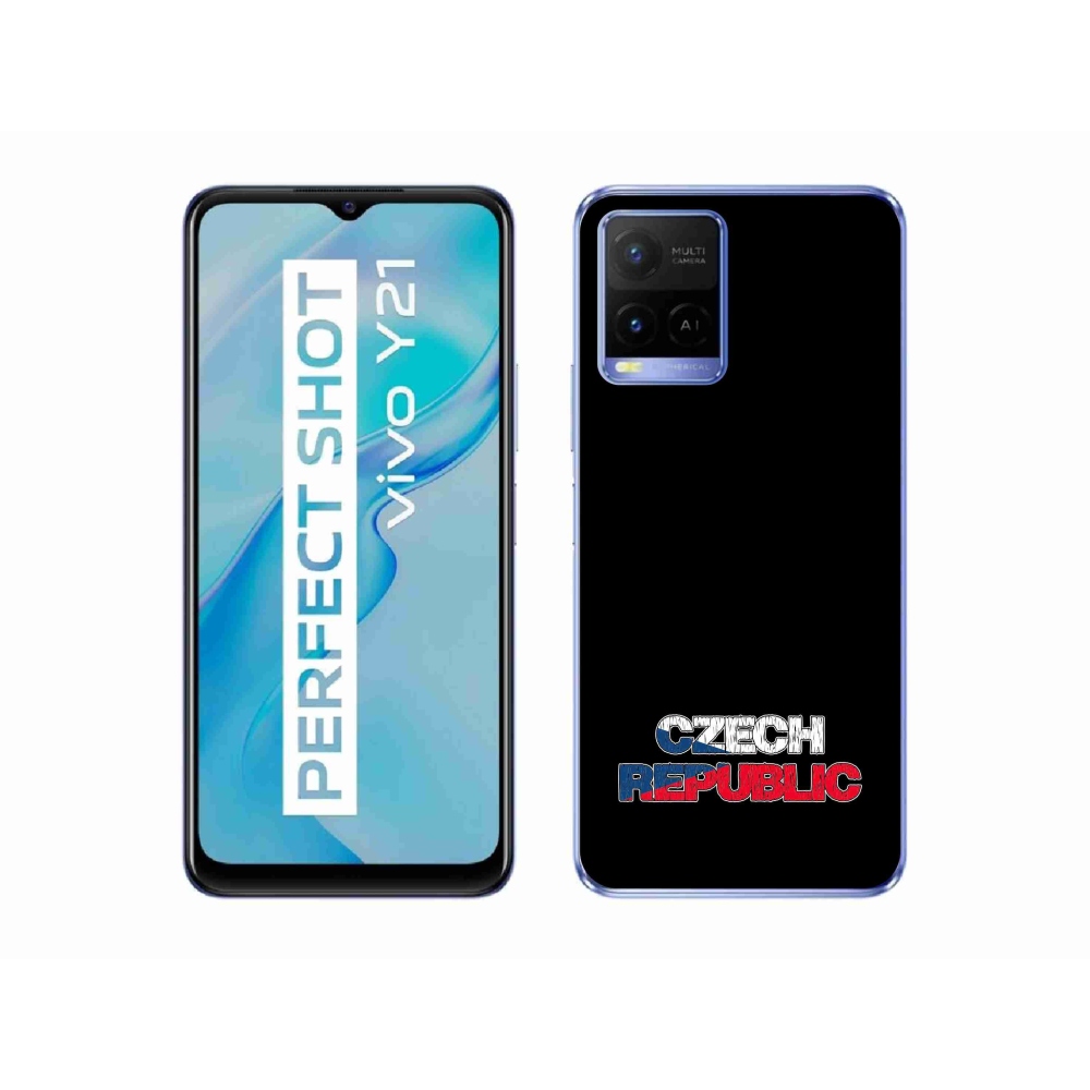 Gél borító mmCase a Vivo Y21/Y21s/Y33s készülékhez - Csehország fekete háttérrel