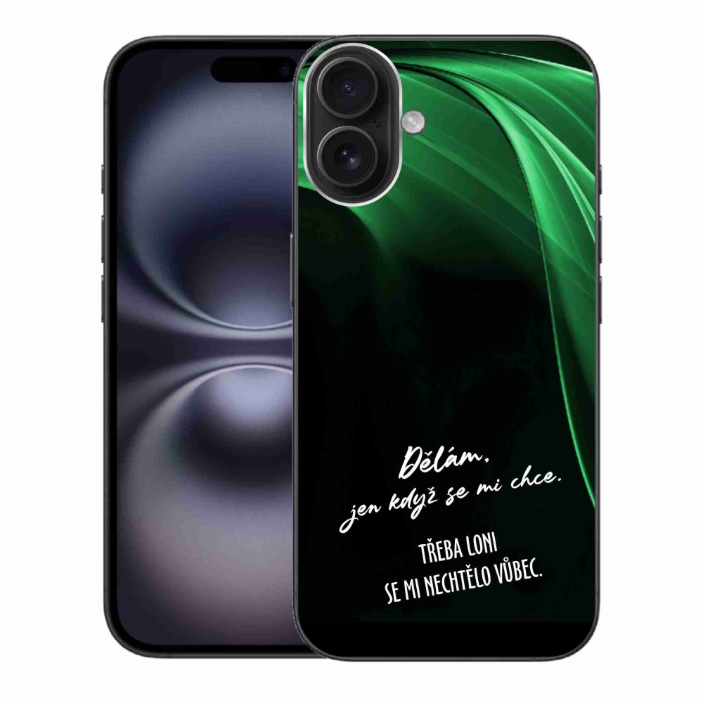 Gél borítás mmCase iPhone 16 Plus készülékhez - vicces szöveg 12 fekete háttér