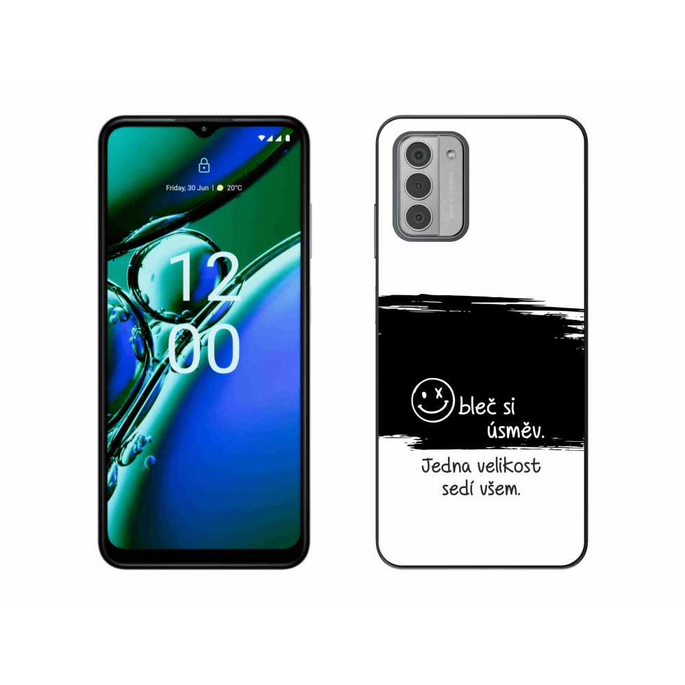 Zselés borító mmCase a Nokia G42 készülékhez - vicces szöveg 8 fekete-fehér háttérrel