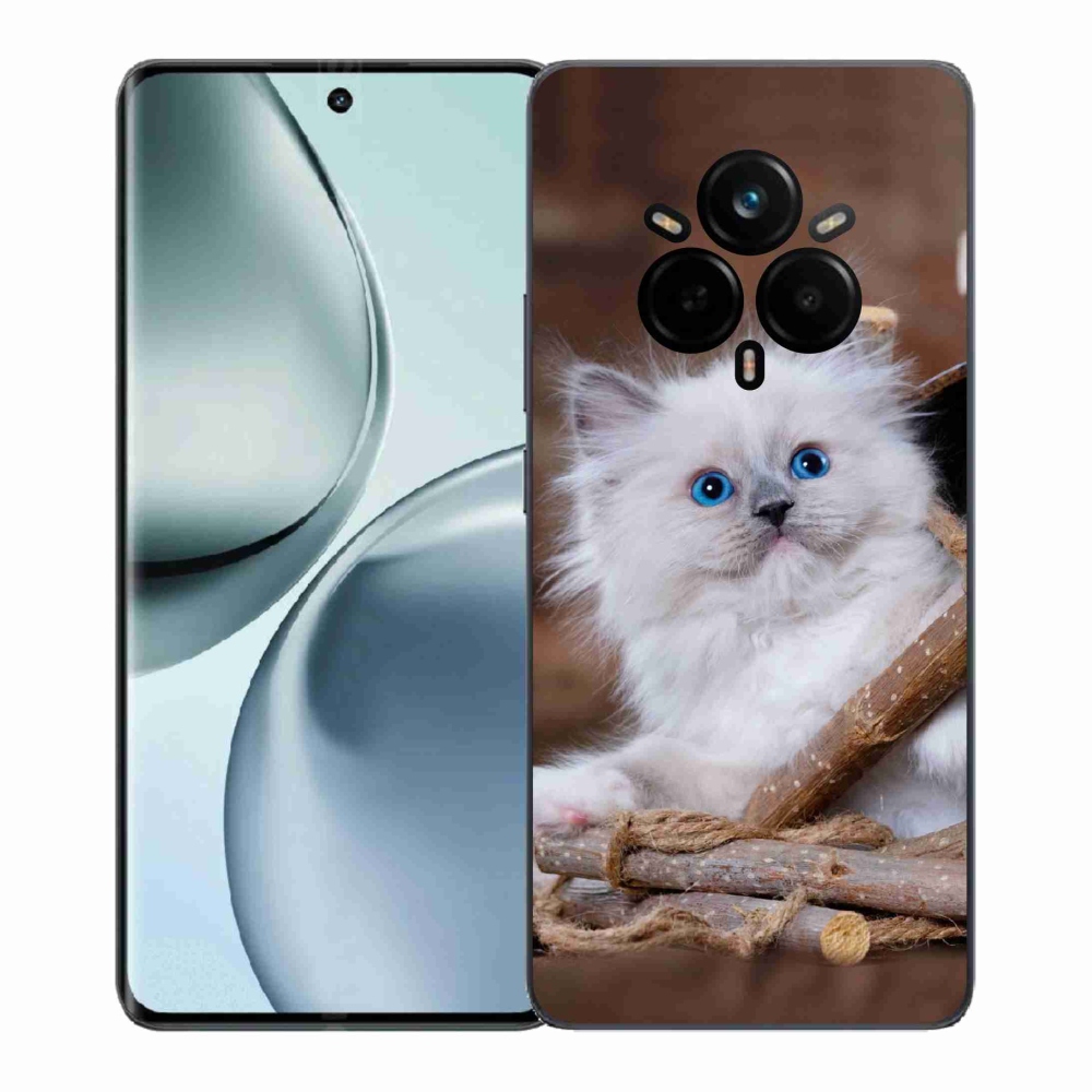 Gél borítás mmCase a Realme 14 Pro+ 5G készülékhez - fehér cica