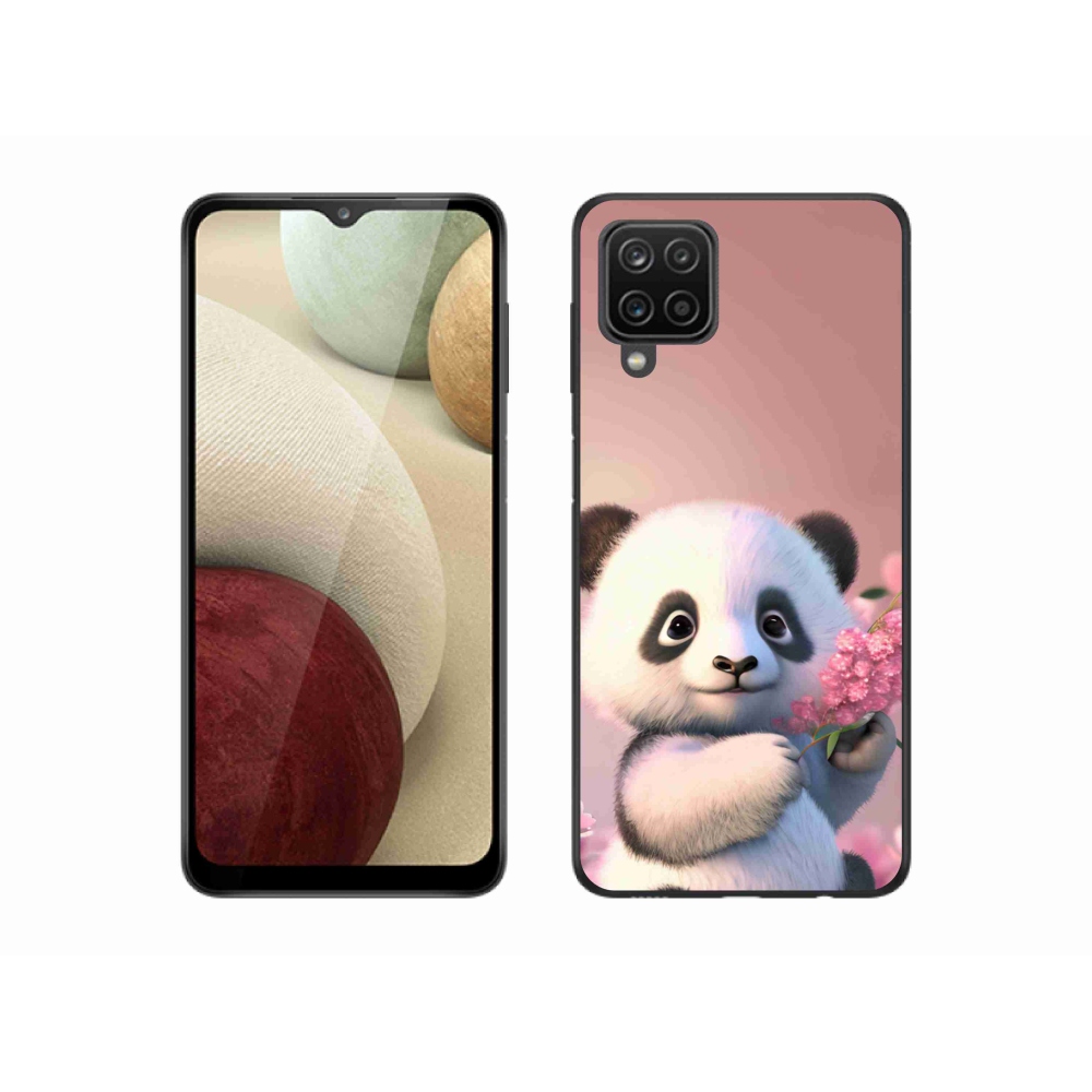 Gél borítás mmCase Samsung Galaxy A12 készülékhez - aranyos panda