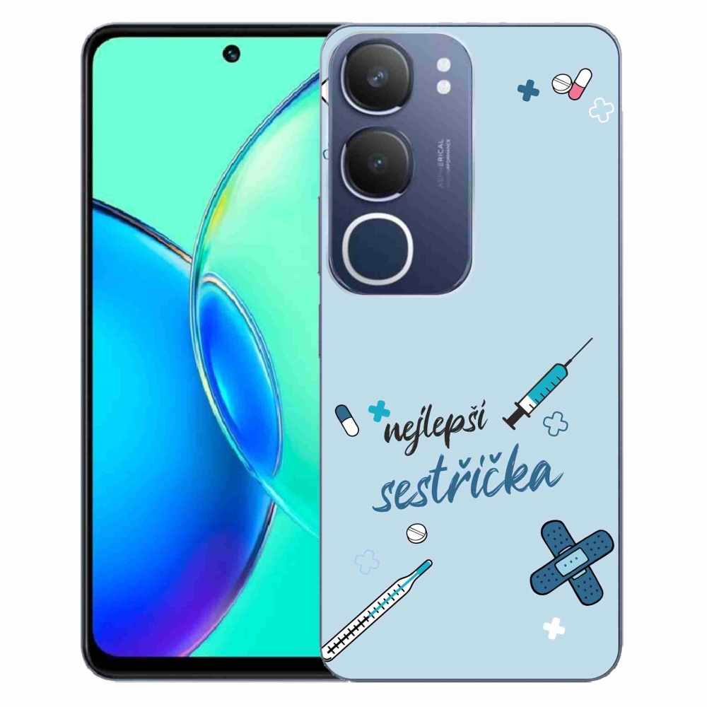 Gél borító mmCase a Vivo Y19s - legjobb kishúg kék háttérrel