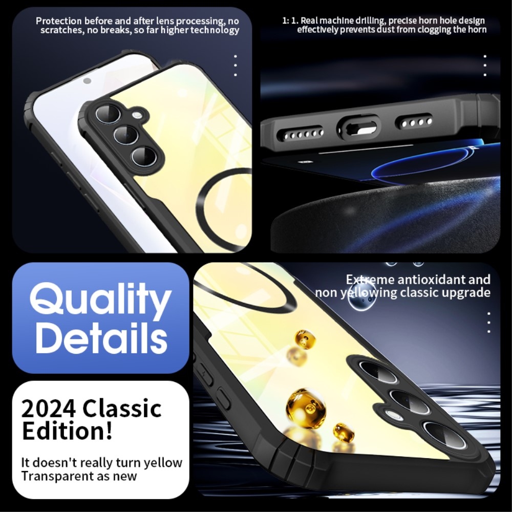 Tartós védőburkolat MagSafe támogatással Samsung Galaxy A36 5G készülékhez - fekete