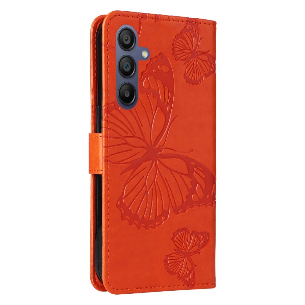 Nagy pillangó könyv tok Samsung Galaxy A16 4G/5G/A26 5G - narancssárga színben