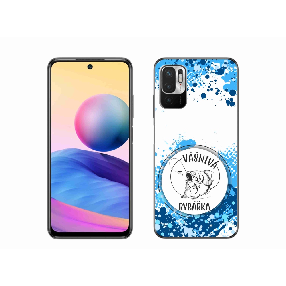 Gél borító mmCase a Xiaomi Redmi Note 10 5G-hez - szenvedélyes halász fehér háttérrel