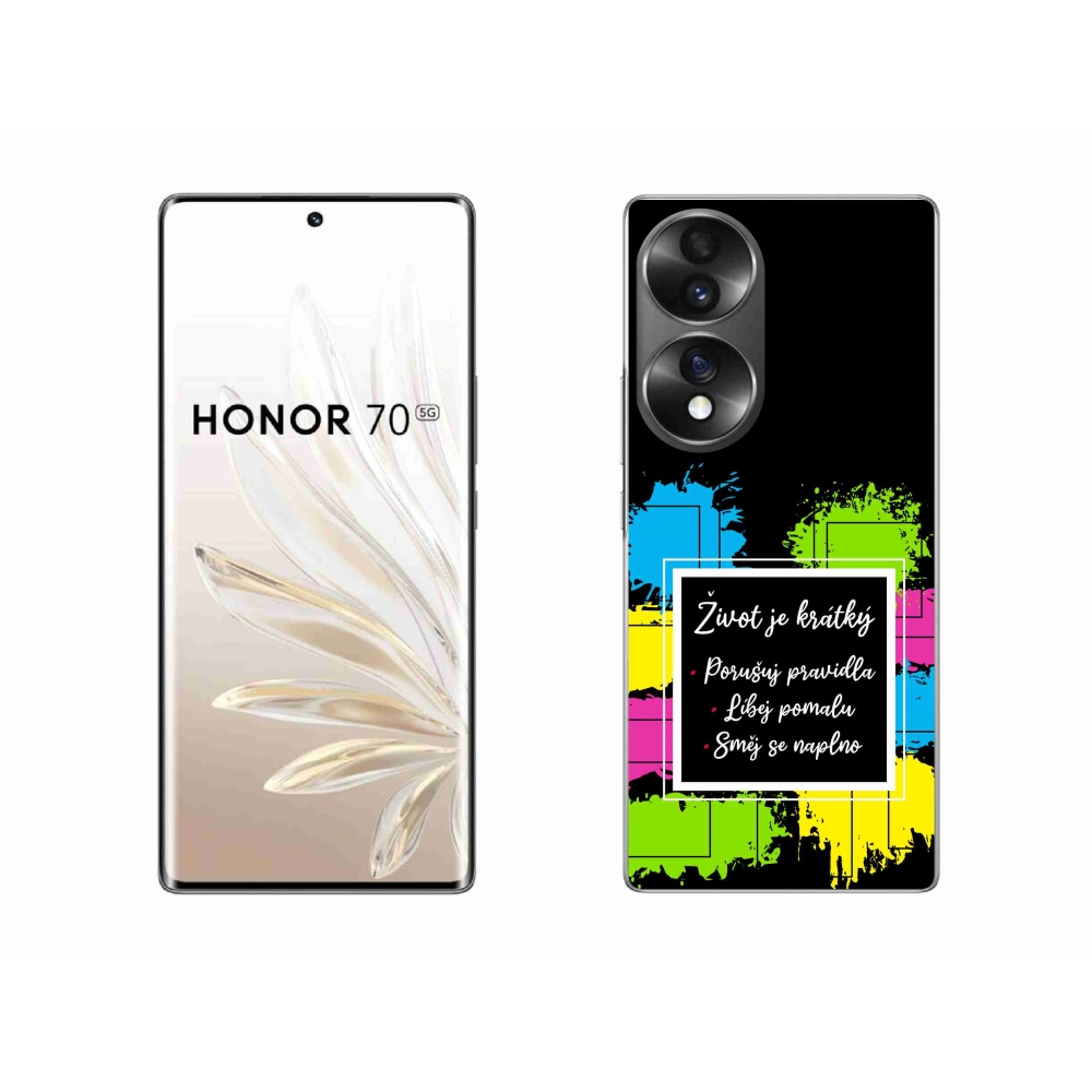 Zselés borító mmCase a Honor 70 - idézet 5 fekete háttérhez