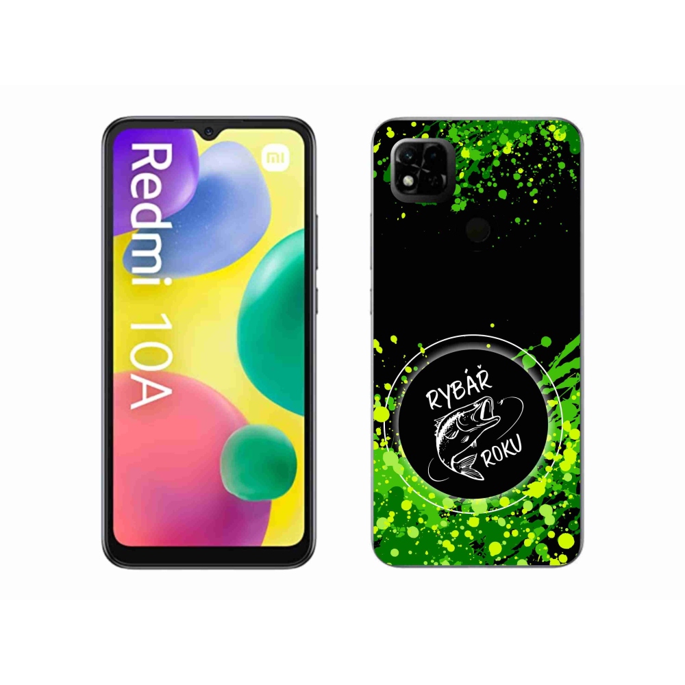 Gél borító mmCase a Xiaomi Redmi 10A számára - az év halászának fekete háttere