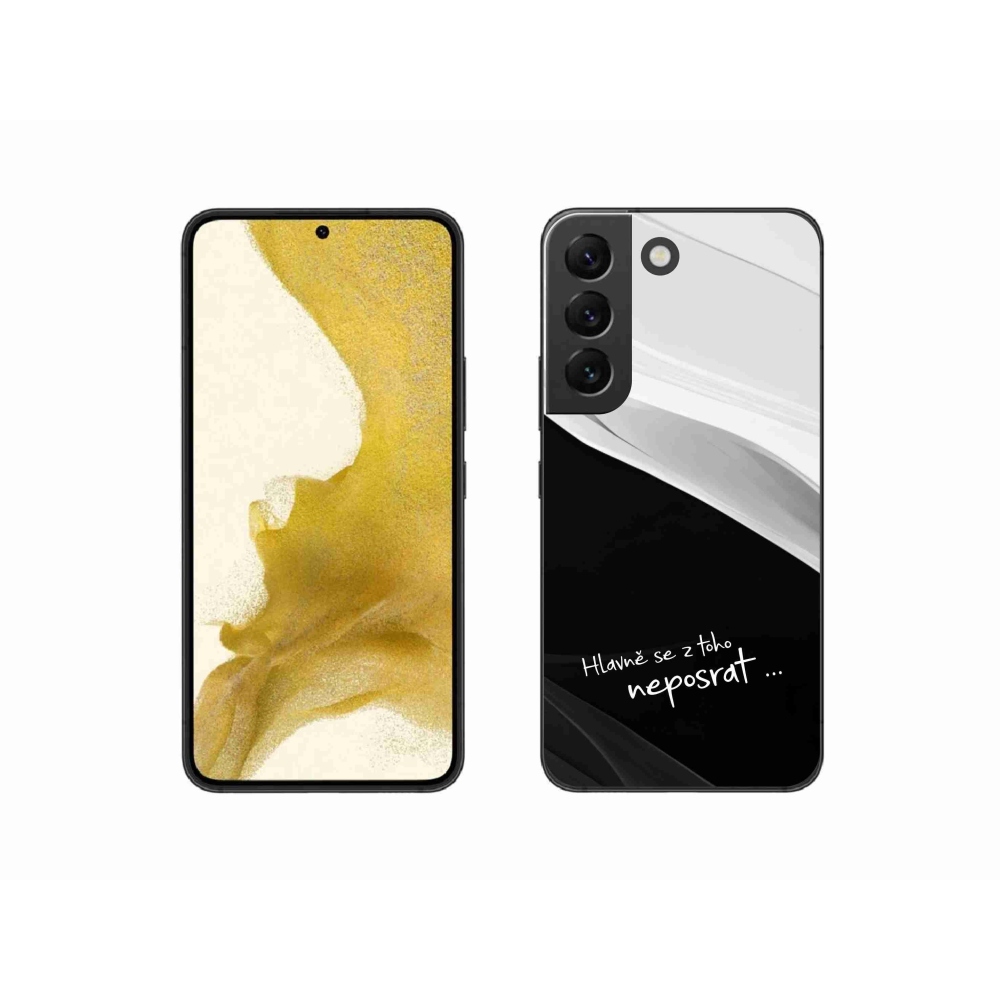 Gél borító mmCase Samsung Galaxy S22 5G - vicces szöveg 13 fekete és fehér háttérrel