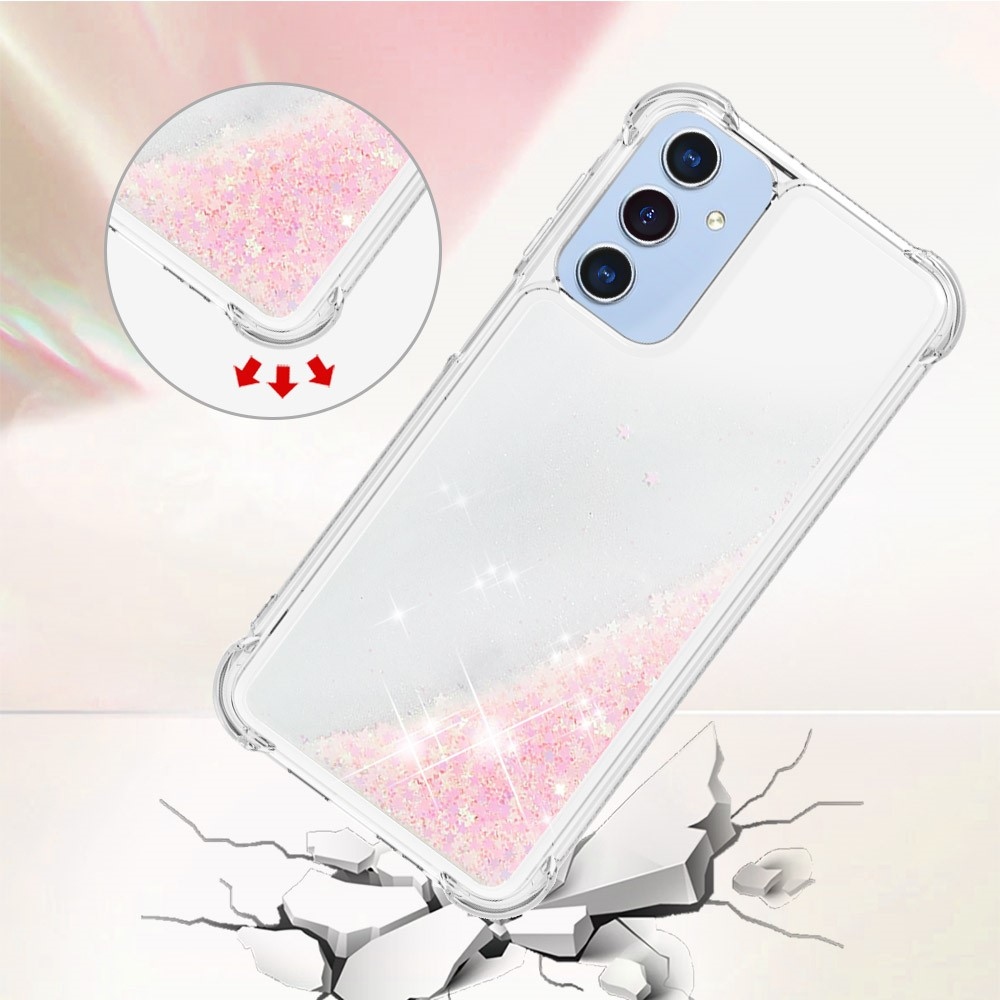 Glitter homokóra zselés tok Samsung Galaxy A26 5G - rózsaszín / csillagok
