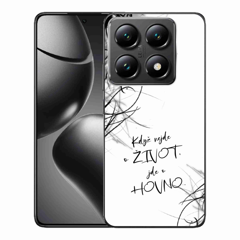 Gél borító mmCase a Xiaomi 14T Pro számára - vicces szöveg 16 fehér háttérrel