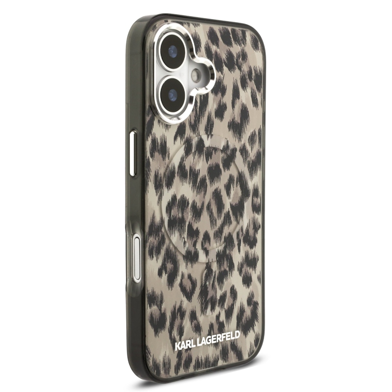 Karl Lagerfeld IML Leopard MagSafe hátlap iPhone 17-hez, barna