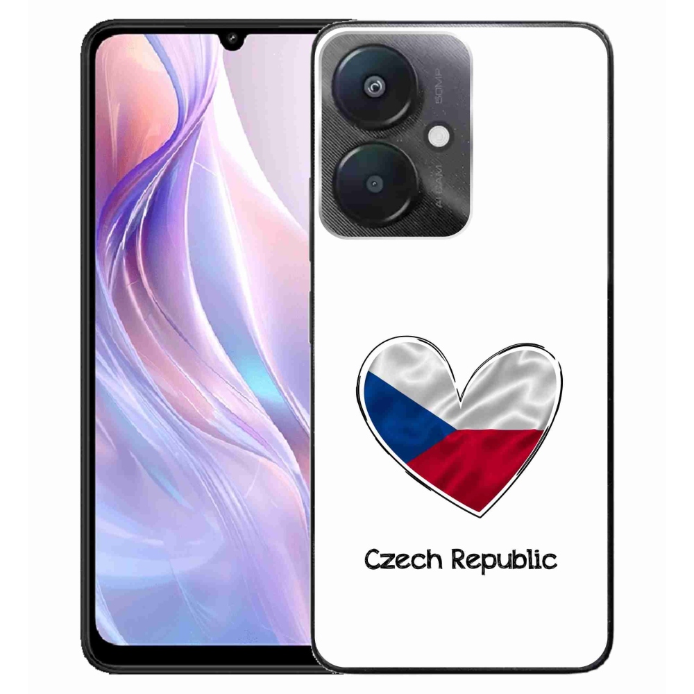 Gél borító mmCase a Xiaomi Redmi 13C 5G-hez - szív zászló fehér háttérrel