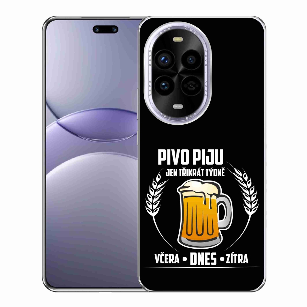Gél borítás mmCase a Huawei Nova 13 Pro 5G készülékhez - sör motívum fekete háttérrel