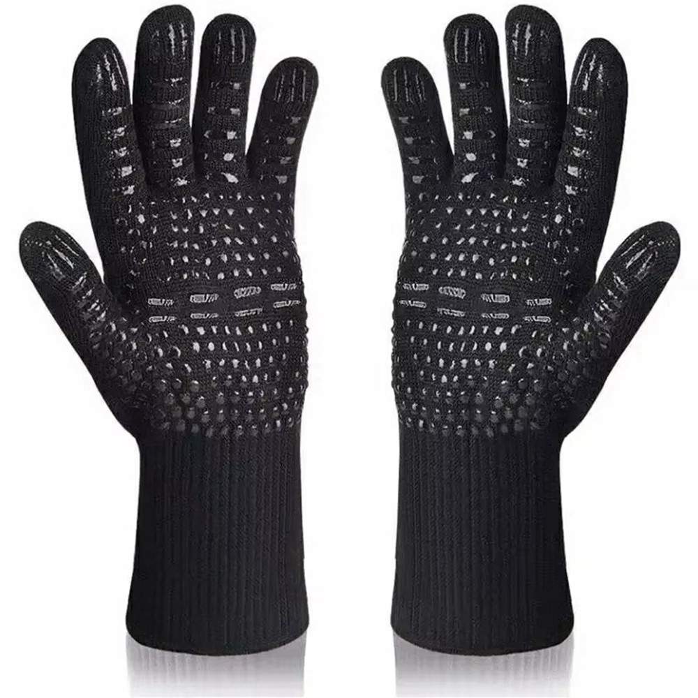 Hőálló védőkesztyű grillhez és sütőhöz - fekete